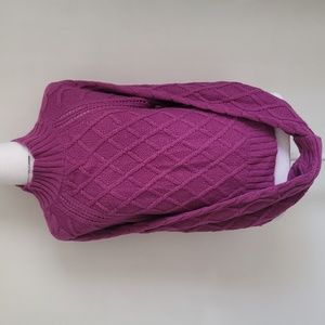 47. American Eagle - Magenta Mock-Neck Cable Knit Sweater